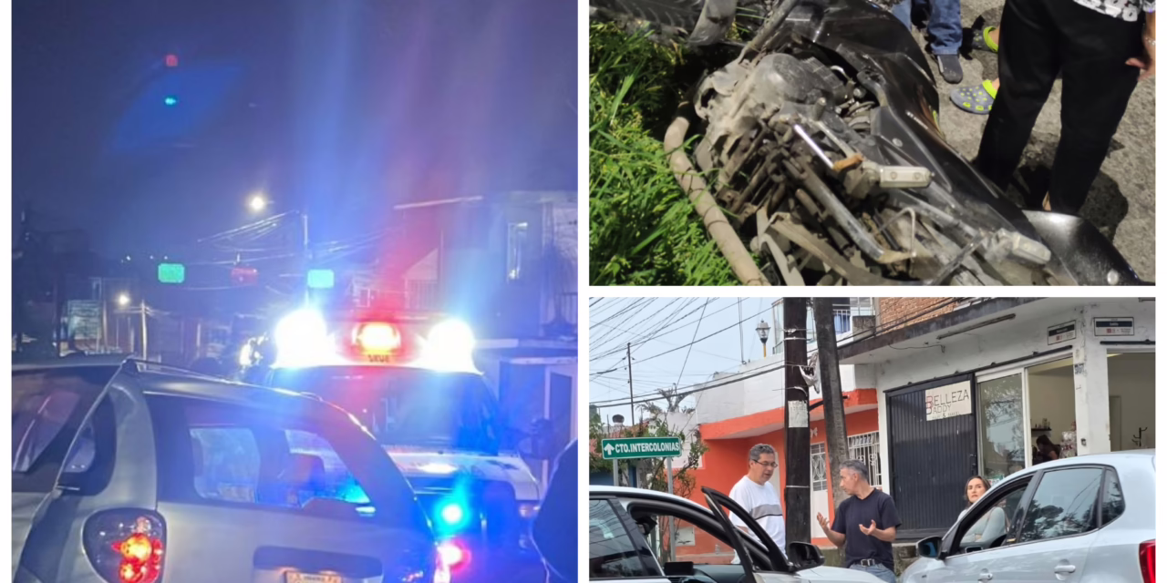 Múltiples accidentes en Xalapa durante la tarde y noche del sábado