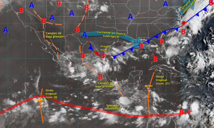 Para hoy, el monzón mexicano originará lluvias puntuales intensas en Nayarit; puntuales muy fuertes en Sinaloa y Durango; lluvias con intervalos de chubascos en Sonora y Chihuahua