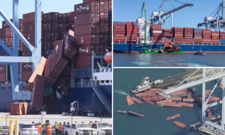 Video:Más de 60 contenedores cayeron al agua desde un buque de carga en EEUU