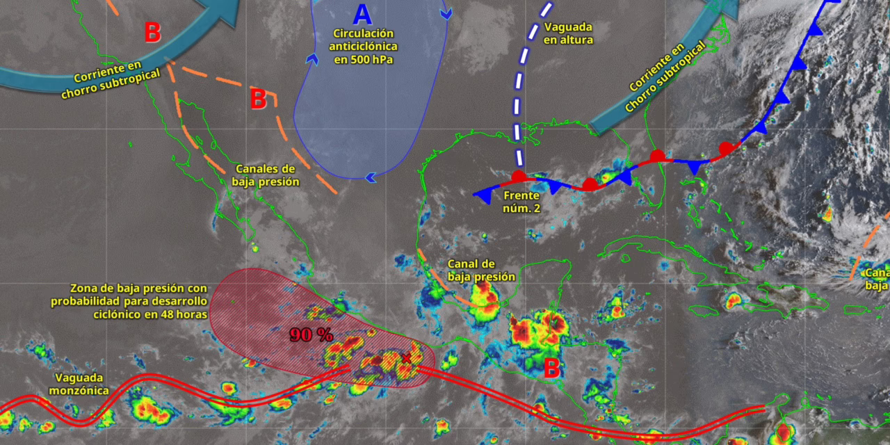 LLUVIAS INTENSAS EN ZONAS DEL OCCIDENTE, ORIENTE, SUR Y SURESTE DE MÉXICO