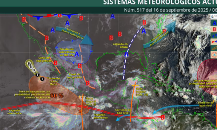 SE PREVÉN LLUVIAS PUNTUALES INTENSAS EN VERACRUZ, TABASCO, OAXACA Y CHIAPAS