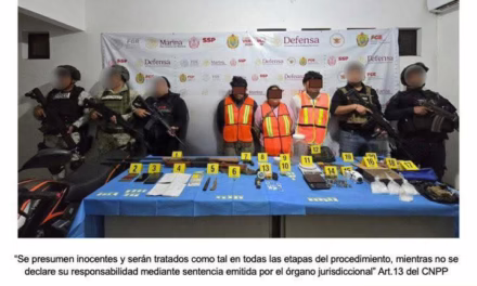 CUATRO PERSONAS DETENIDAS, MOTOCICLETA Y OBJETOS ASEGURADOS EN OPERATIVO DE CATEO CON FUERZAS FEDERALES Y ESTATALES EN MALTRATA