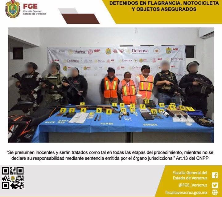 CUATRO PERSONAS DETENIDAS, MOTOCICLETA Y OBJETOS ASEGURADOS EN OPERATIVO DE CATEO CON FUERZAS FEDERALES Y ESTATALES EN MALTRATA