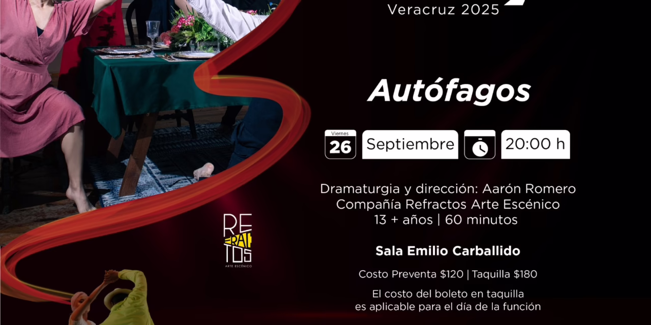 Asiste a la puesta escénica Autófagos en el Teatro del Estado