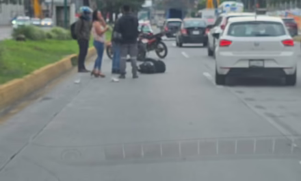 Motociclista lesionado en la avenida Lázaro Cárdena, Xalapa s