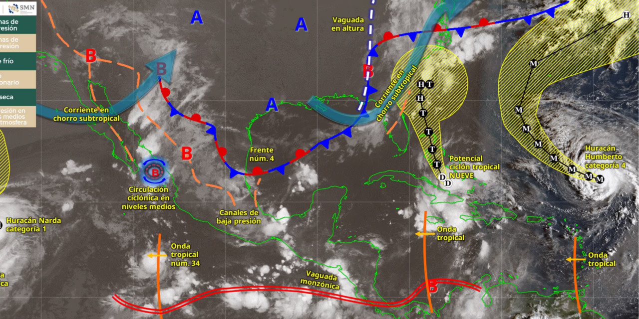 LLUVIAS PUNTUALES MUY FUERTES EN ZONAS DEL NOROESTE, NORTE, CENTRO, ORIENTE Y SURESTE DEL TERRITORIO NACIONAL