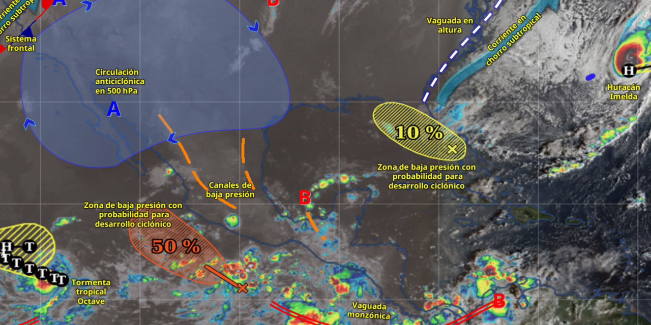 SE PRONOSTICAN LLUVIAS PUNTUALES INTENSAS EN GUERRERO, OAXACA, CHIAPAS, TABASCO Y VERACRUZ