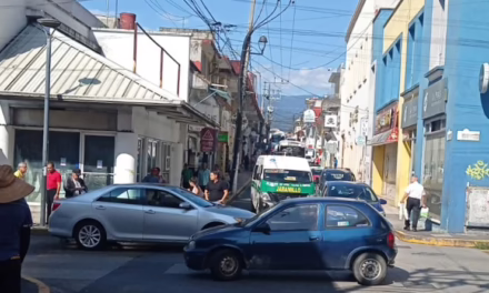 Accidente de tránsito en la zona centro de Xalapa