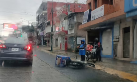 Motociclista derrapa en la avenida 20 de Noviembre