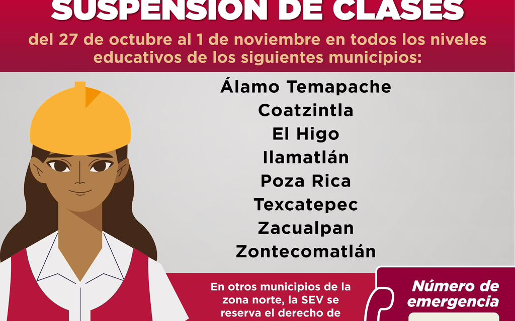 Se extiende suspensión de clases en ocho municipios de la zona norte
