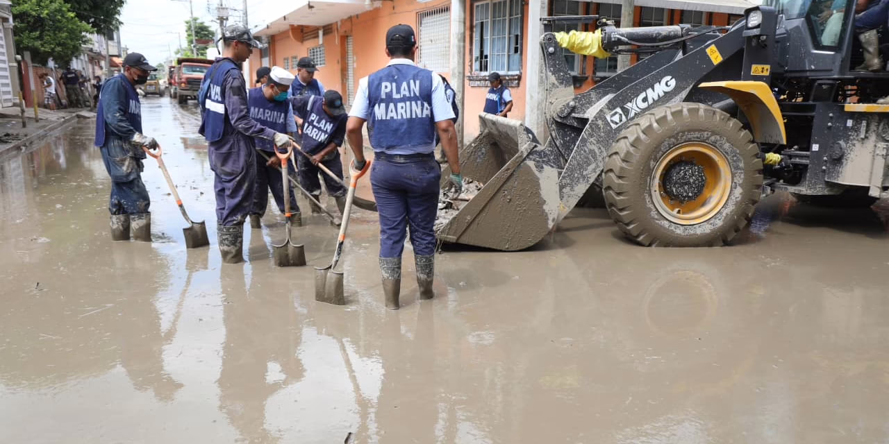 Despliegue masivo de fuerzas Federales y Estatales en Álamo para labores de limpieza