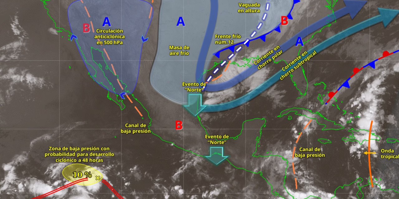 LLUVIAS MUY FUERTES EN VERACRUZ Y OAXACA, ASÍ COMO EVENTO DE “NORTE” FUERTE EN EL LITORAL DEL GOLFO DE MÉXICO