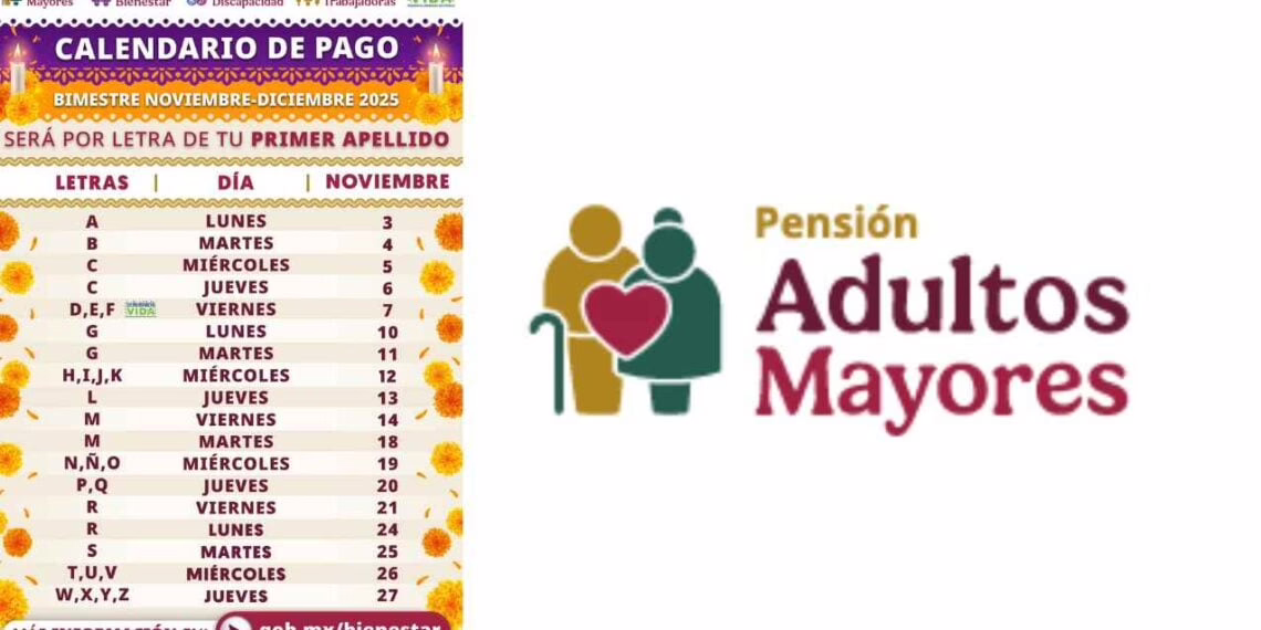 Calendario oficial de pagos de la Pensión Bienestar del bimestre noviembre-diciembre