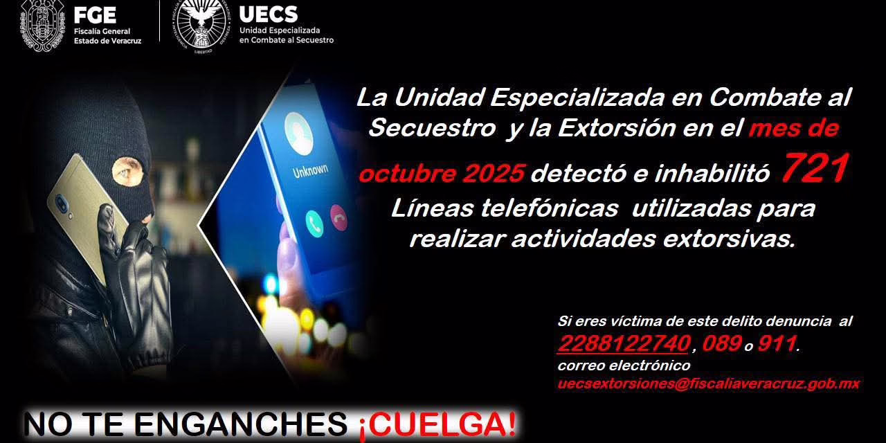 UECS DETECTÓ E INHABILITÓ 721 LÍNEAS TELEFÓNICAS UTILIZADAS PARA LA EXTORSIÓN EN OCTUBRE