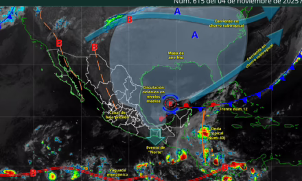 SE PRONOSTICAN LLUVIAS FUERTES A MUY FUERTES EN ZONAS DE VERACRUZ, OAXACA, CHIAPAS, TABASCO, CAMPECHE, YUCATÁN Y QUINTANA ROO