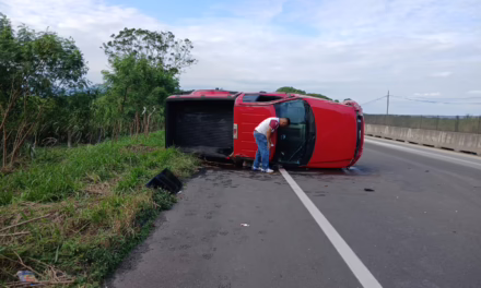 Volcadura de vehículo en la carretera