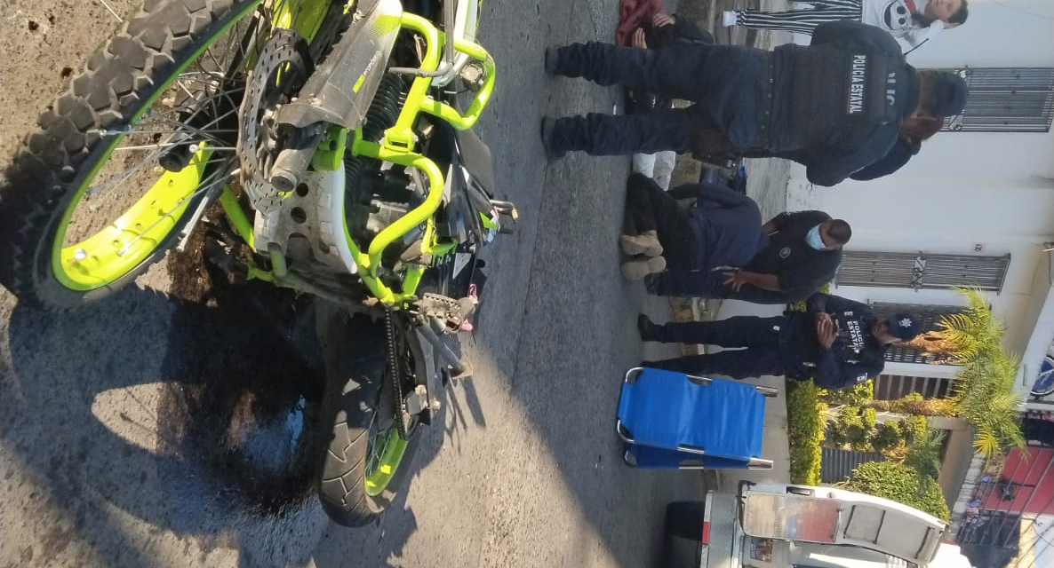 Motociclista lesionado en accidente de tránsito en la Colonia Progreso