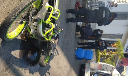 Motociclista lesionado en accidente de tránsito en la Colonia Progreso