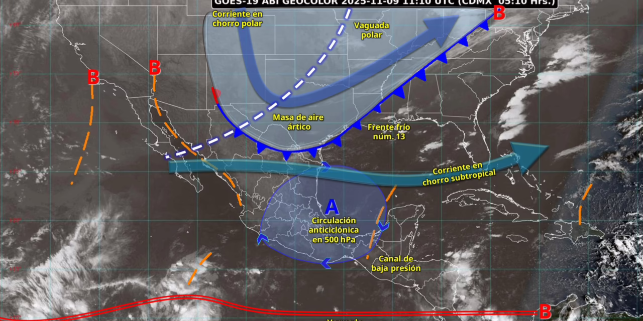 SE PREVÉN LLUVIAS PUNTUALES INTENSAS EN VERACRUZ, TABASCO, OAXACA Y CHIAPAS.