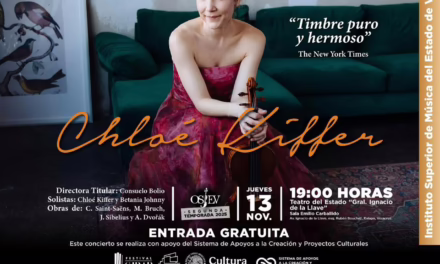 Chloé Kiffer se presentará con la Orquesta Sinfónica Juvenil del Estado de Veracruz