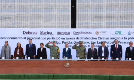 Rocío Nahle acompaña a la presidenta Claudia Sheinbaum en reconocimiento a las Fuerzas Armadas y civiles por apoyo ante lluvias