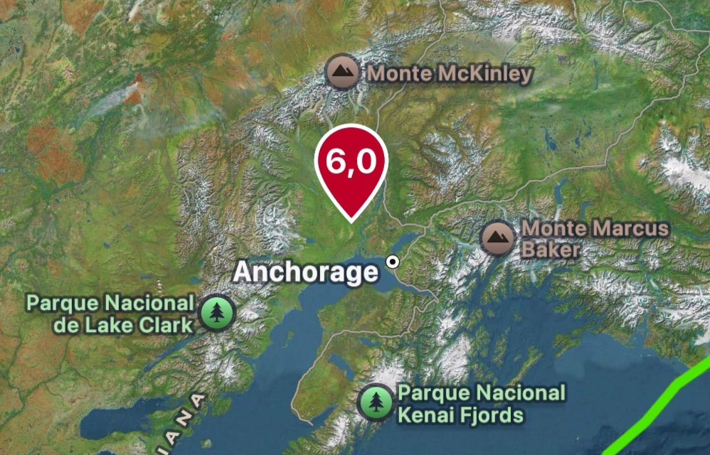 Sismo de magnitud 6 sacude Alaska sin causar daños aparentes