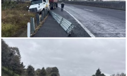 Doble accidente en la Perote-Xalapa: tractocamión y camioneta volcada en sentido a Perote