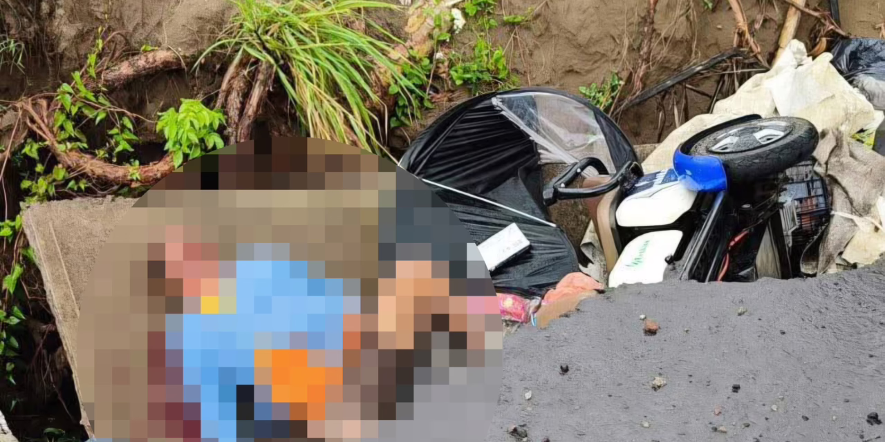 Cae motociclista a socavón cerca de la Escuela Naval en Antón Lizardo