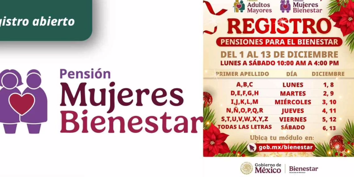 Revelan el calendario de registro para la Pensión Mujeres Bienestar en diciembre: