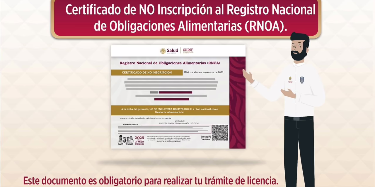 En Veracruz exigen certificado “libre de deudas alimentarias” para tramitar licencia de conducir