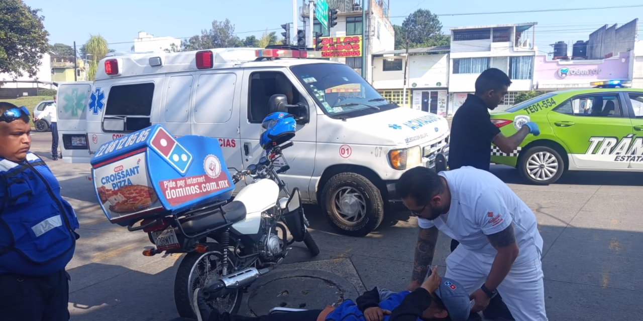 Motociclista lesionado en Maestros Veracruzanos y Adalberto Tejeda
