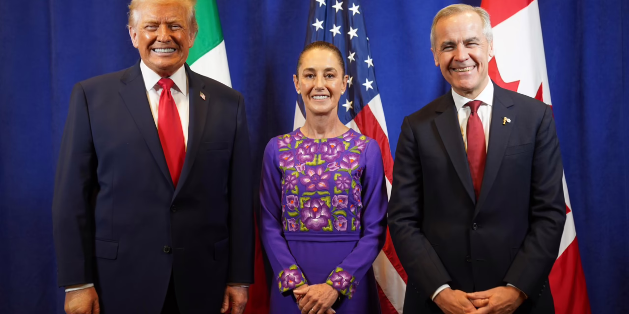 Sheinbaum dice que la reunión con Trump y Mark Carney fue “muy bien” y trabajarán en temas comerciales