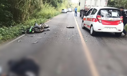 Motociclista lesionado en la Carretera San Marcos-Teocelo