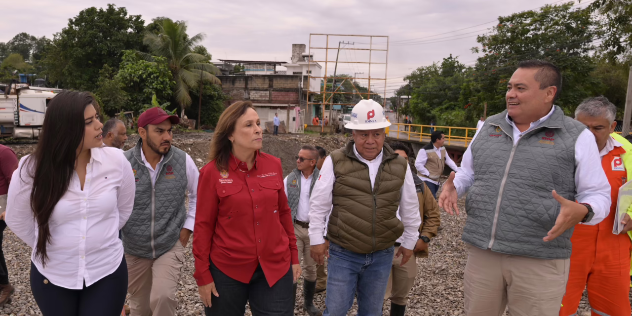 Rocío Nahle supervisa obras de desazolve en Poza Rica
