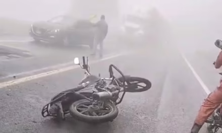 Motociclista lesionado en la carretera Xalapa–Perote