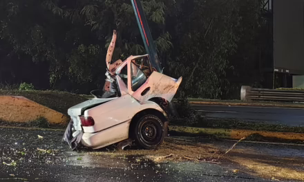 Video:Auto se parte a la mitad y conductor desaparece