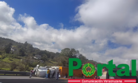 Tráiler vuelca en la autopista Xalapa-Perote; Sñse Rñreportan actos de rapiña