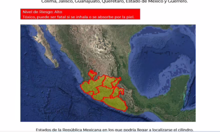 SSPC EMITE ALERTA POR ROBO DE CILINDRO CON GAS CLORO