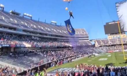 Video:Pánico en un estadio de Texas por un show de paracaidismo que casi termina de la peor manera