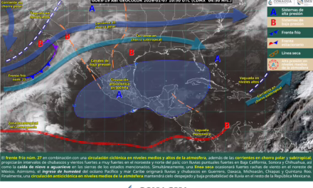LLUVIAS PUNTUALES FUERTES EN BAJA CALIFORNIA, SONORA Y CHIHUAHUA