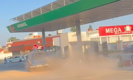 Susto en gasolinera de Lázaro Cárdenas: Vehículo se incendia junto a bombas de despacho