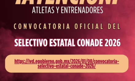 Abre IVD convocatoria para el Selectivo Estatal CONADE 2026