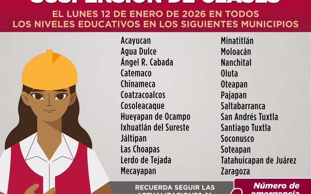 Suspensión de clases en 26 municipios del sur por pronóstico de lluvias