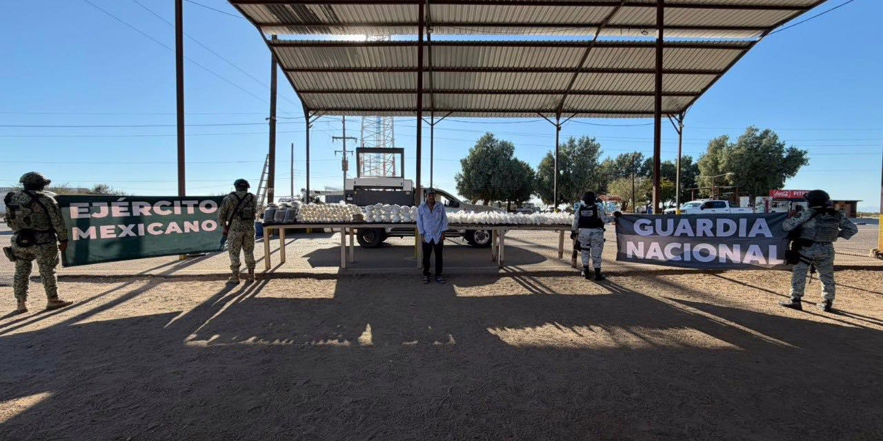 García Harfuch informó el aseguramiento metanfetaminas en San Luis Río Colorado.