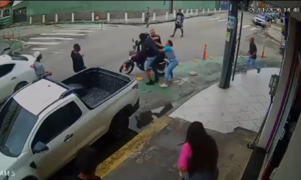 Video:Ladrón recibió una patada voladora y muchos golpes más, cuando intentaba robar una tienda