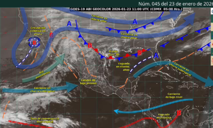 LLUVIAS PUNTUALES MUY FUERTES Y POSIBLE CAÍDA DE NIEVE O AGUANIEVE EN ZONAS DE BAJA CALIFORNIA, SONORA, CHIHUAHUA Y DURANGO