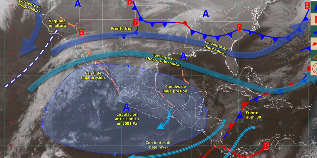INTERVALOS DE CHUBASCOS EN EL SUR Y SURESTE DEL PAÍS