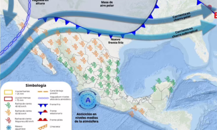 Prevén nevadas y heladas en al menos 5 regiones por llegada del frente frío 32 a México
