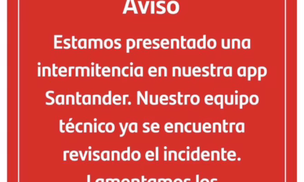 Usuarios reportan caída de la app de Santander en día de quincena