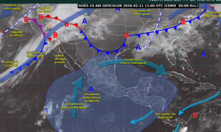 TIEMPO ESTABLE Y BAJA PROBABILIDAD DE LLUVIA EN LA MAYOR PARTE DE LA REPÚBLICA MEXICANA